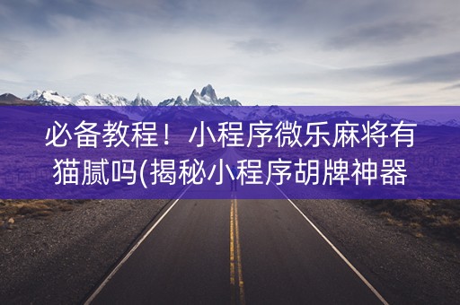 必备教程！小程序微乐麻将有猫腻吗(揭秘小程序胡牌神器)