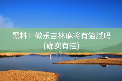 黑料！微乐吉林麻将有猫腻吗(确实有挂)
