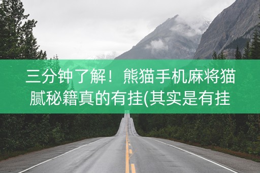 三分钟了解！熊猫手机麻将猫腻秘籍真的有挂(其实是有挂的)