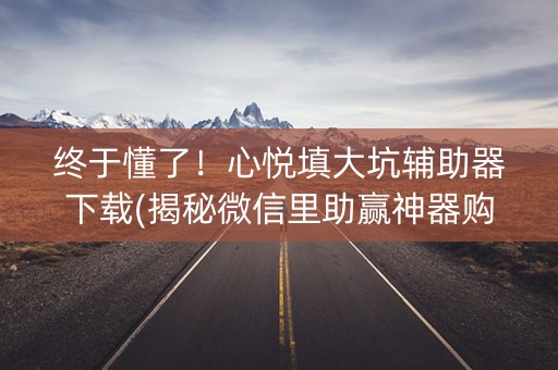 终于懂了！心悦填大坑辅助器下载(揭秘微信里助赢神器购买)