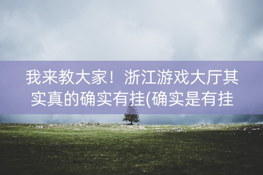 我来教大家！浙江游戏大厅其实真的确实有挂(确实是有挂的)