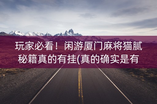 玩家必看！闲游厦门麻将猫腻秘籍真的有挂(真的确实是有挂)