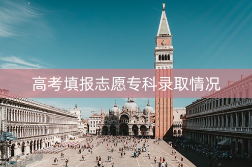 高考填报志愿专科录取情况