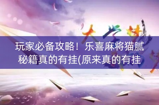 玩家必备攻略！乐喜麻将猫腻秘籍真的有挂(原来真的有挂)