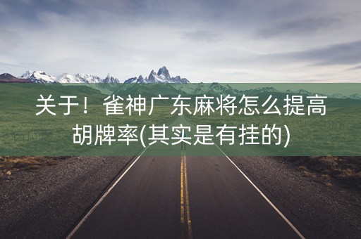 关于！雀神广东麻将怎么提高胡牌率(其实是有挂的)