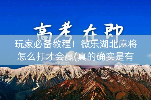 玩家必备教程！微乐湖北麻将怎么打才会赢(真的确实是有挂)
