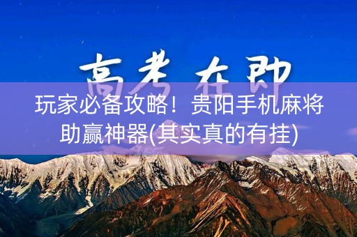 玩家必备攻略！贵阳手机麻将助赢神器(其实真的有挂)