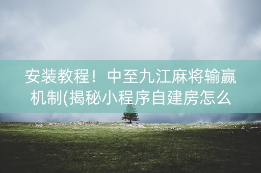 安装教程！中至九江麻将输赢机制(揭秘小程序自建房怎么赢)