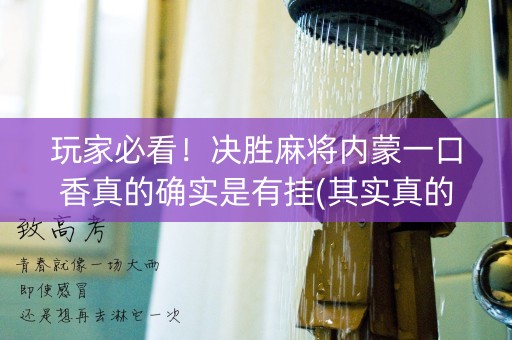 玩家必看！决胜麻将内蒙一口香真的确实是有挂(其实真的确实有挂)