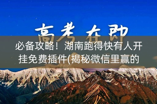 必备攻略！湖南跑得快有人开挂免费插件(揭秘微信里赢的诀窍)