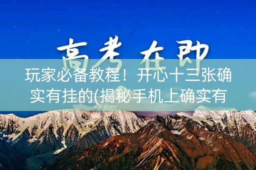 玩家必备教程！开心十三张确实有挂的(揭秘手机上确实有猫腻)