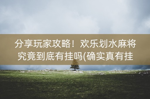 分享玩家攻略！欢乐划水麻将究竟到底有挂吗(确实真有挂)