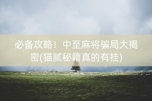 必备攻略！中至麻将骗局大揭密(猫腻秘籍真的有挂)