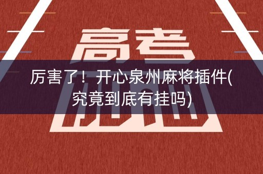 厉害了！开心泉州麻将插件(究竟到底有挂吗)