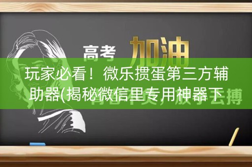 玩家必看！微乐掼蛋第三方辅助器(揭秘微信里专用神器下载)