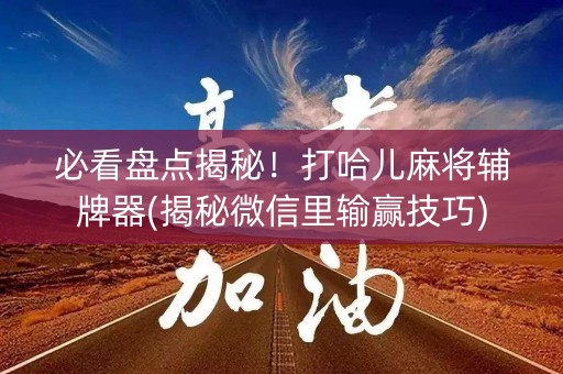 必看盘点揭秘！打哈儿麻将辅牌器(揭秘微信里输赢技巧)