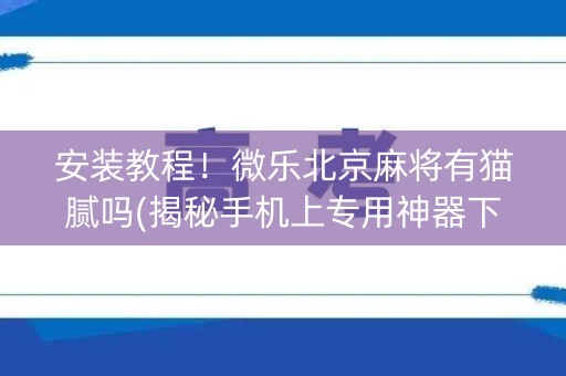 安装教程！微乐北京麻将有猫腻吗(揭秘手机上专用神器下载)