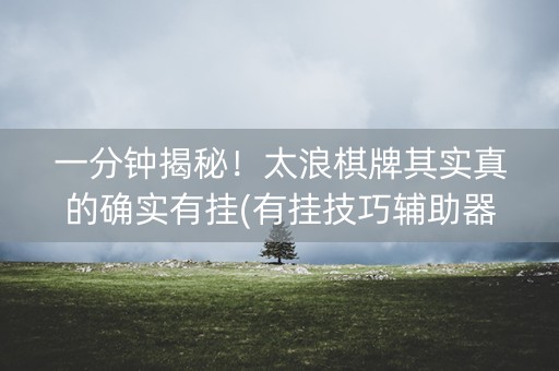 一分钟揭秘！太浪棋牌其实真的确实有挂(有挂技巧辅助器)