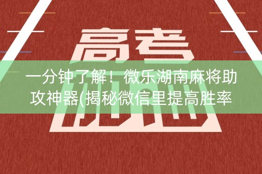 一分钟了解！微乐湖南麻将助攻神器(揭秘微信里提高胜率)