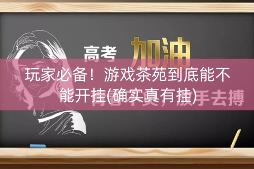 玩家必备！游戏茶苑到底能不能开挂(确实真有挂)