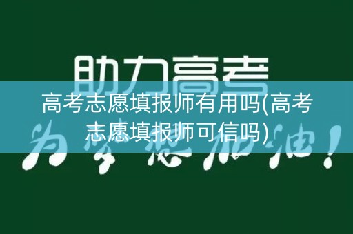 高考志愿填报师有用吗(高考志愿填报师可信吗)