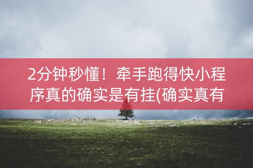 2分钟秒懂！牵手跑得快小程序真的确实是有挂(确实真有挂)