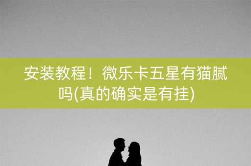 安装教程！微乐卡五星有猫腻吗(真的确实是有挂)