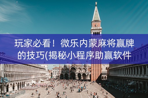 玩家必看！微乐内蒙麻将赢牌的技巧(揭秘小程序助赢软件)