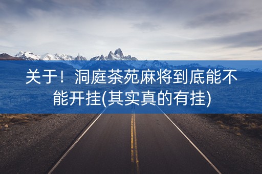 关于！洞庭茶苑麻将到底能不能开挂(其实真的有挂)