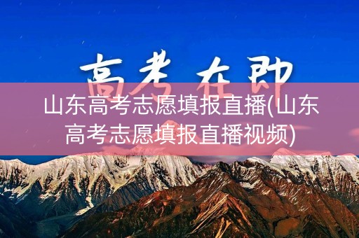 山东高考志愿填报直播(山东高考志愿填报直播视频)