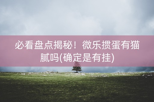 必看盘点揭秘！微乐掼蛋有猫腻吗(确定是有挂)