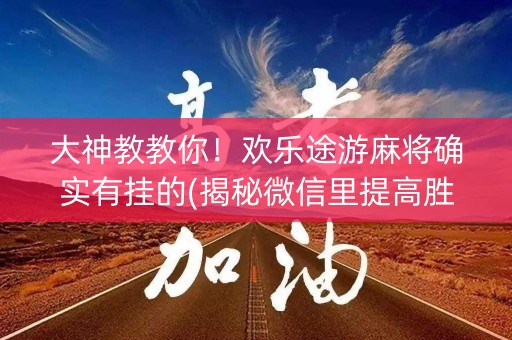 大神教教你！欢乐途游麻将确实有挂的(揭秘微信里提高胜率)