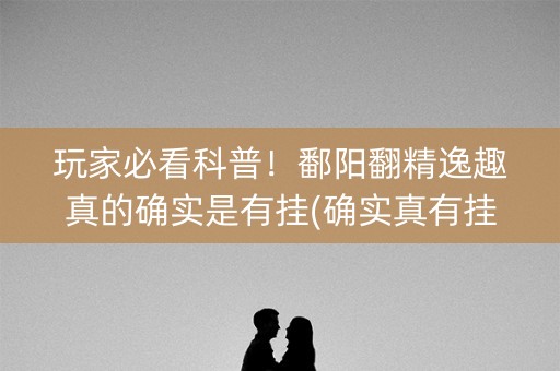 玩家必看科普！鄱阳翻精逸趣真的确实是有挂(确实真有挂)