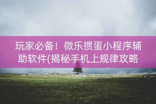玩家必备！微乐掼蛋小程序辅助软件(揭秘手机上规律攻略)