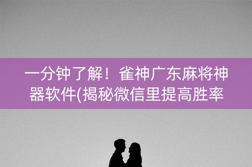 一分钟了解！雀神广东麻将神器软件(揭秘微信里提高胜率)