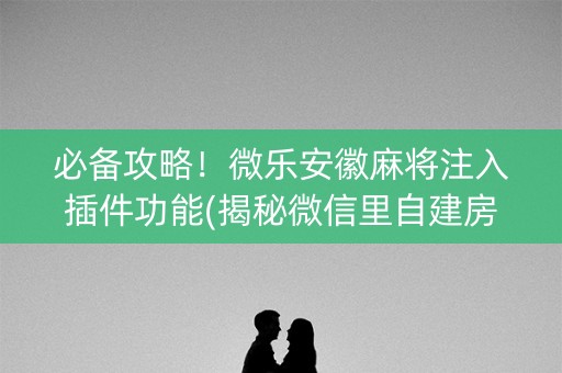 必备攻略！微乐安徽麻将注入插件功能(揭秘微信里自建房怎么赢)