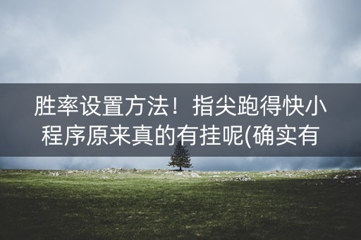 胜率设置方法！指尖跑得快小程序原来真的有挂呢(确实有挂吗)