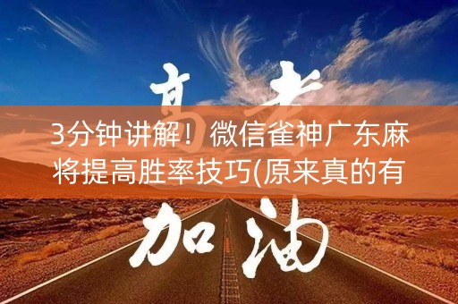 3分钟讲解！微信雀神广东麻将提高胜率技巧(原来真的有挂呢)