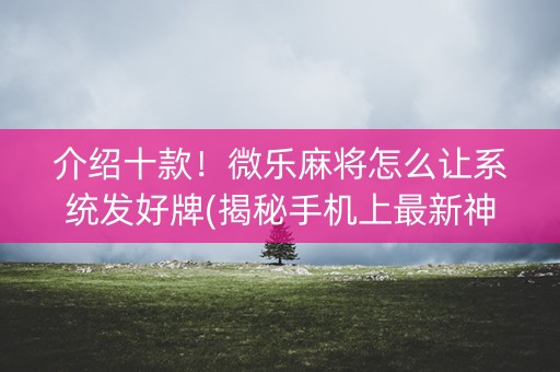 介绍十款！微乐麻将怎么让系统发好牌(揭秘手机上最新神器下载)