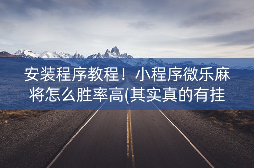 安装程序教程！小程序微乐麻将怎么胜率高(其实真的有挂)