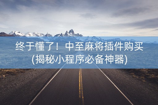 终于懂了！中至麻将插件购买(揭秘小程序必备神器)