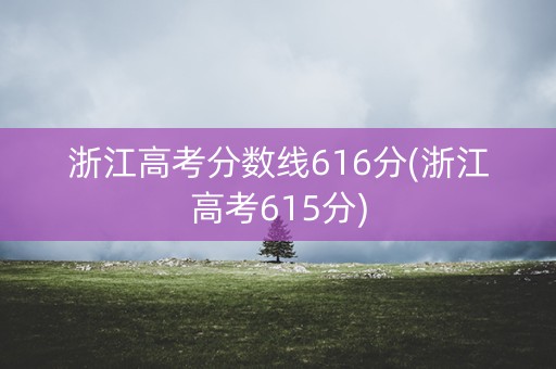 浙江高考分数线616分(浙江高考615分)