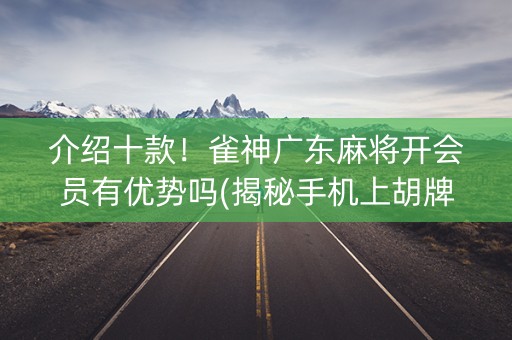 介绍十款！雀神广东麻将开会员有优势吗(揭秘手机上胡牌技巧)