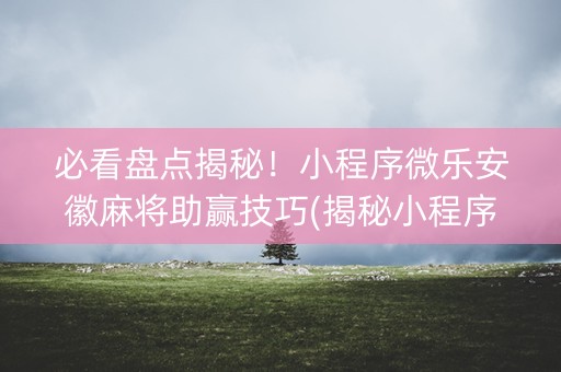 必看盘点揭秘！小程序微乐安徽麻将助赢技巧(揭秘小程序赢的诀窍)