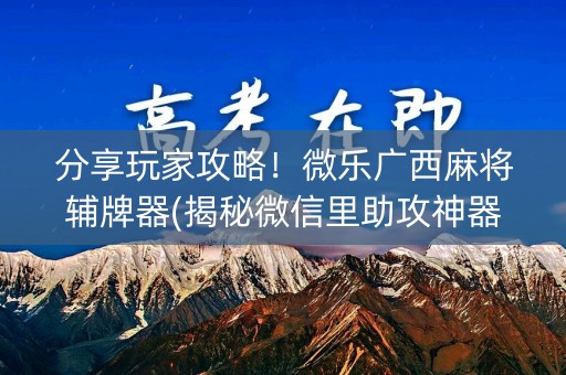 分享玩家攻略！微乐广西麻将辅牌器(揭秘微信里助攻神器)