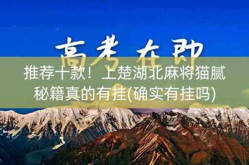 推荐十款！上楚湖北麻将猫腻秘籍真的有挂(确实有挂吗)