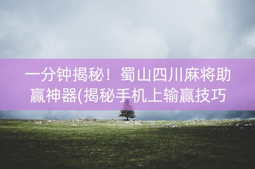一分钟揭秘！蜀山四川麻将助赢神器(揭秘手机上输赢技巧)