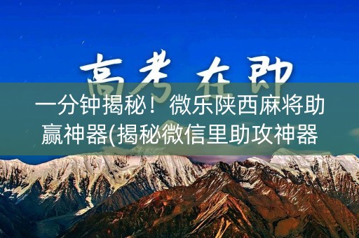 一分钟揭秘！微乐陕西麻将助赢神器(揭秘微信里助攻神器)