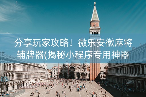 分享玩家攻略！微乐安徽麻将辅牌器(揭秘小程序专用神器)