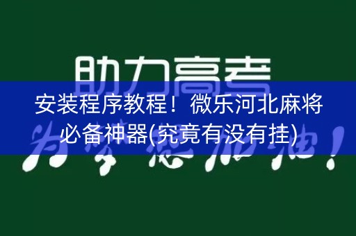 安装程序教程！微乐河北麻将必备神器(究竟有没有挂)